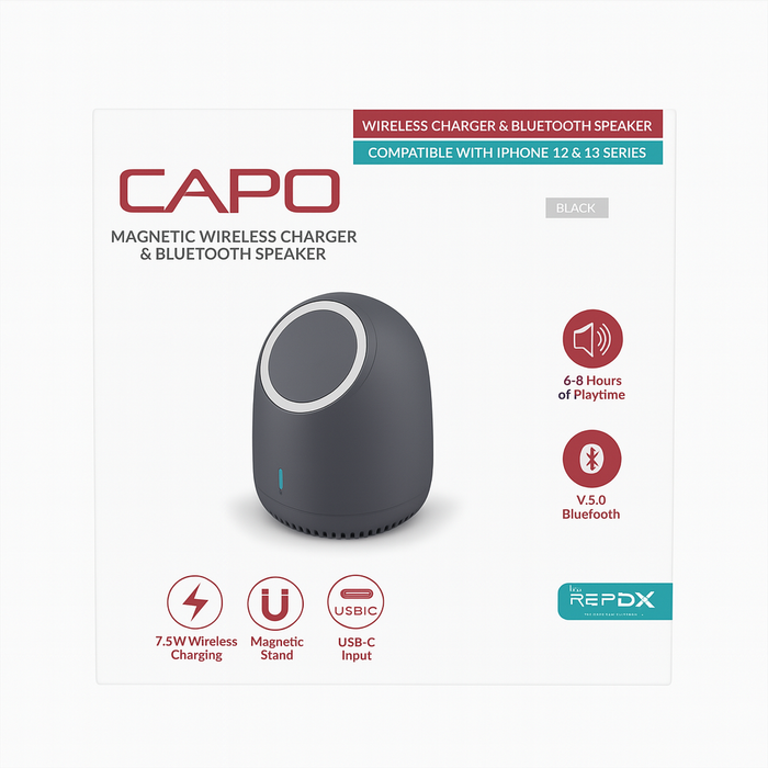 CAPO Magnetic Wireless Charger & Bluetooth Speaker