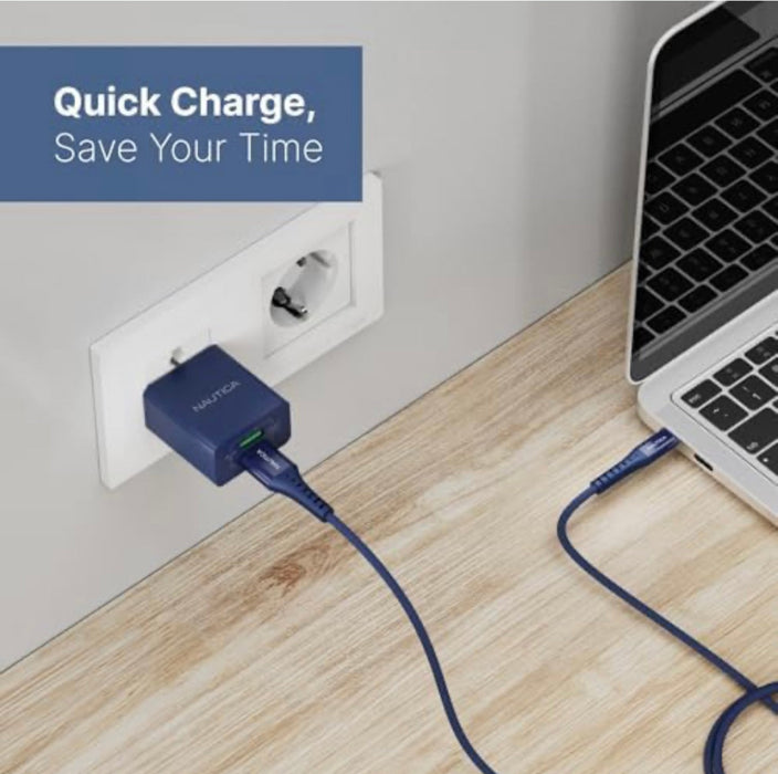 Nautica Dual Port USB Wall Charger – 2.1A, Dual USB-A Output, 10.5W – Universal Compatibility