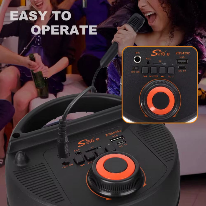 Portable Multimedia Bluetooth Speaker – ZQS4292 – RGB Lights, Super Bass, 1800mAh