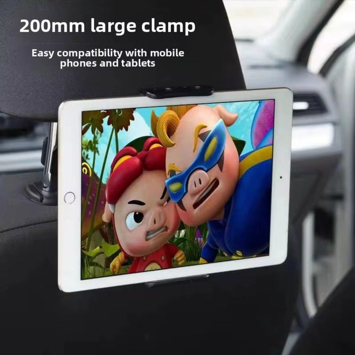 Universal Car Headrest Tablet & Phone Mount – 360° Adjustable Clamp Holder