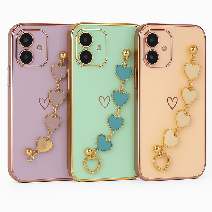 Heart Charm Chain Case for iPhone 12
