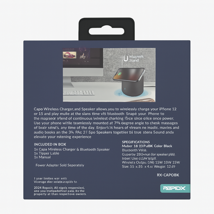 CAPO Magnetic Wireless Charger & Bluetooth Speaker