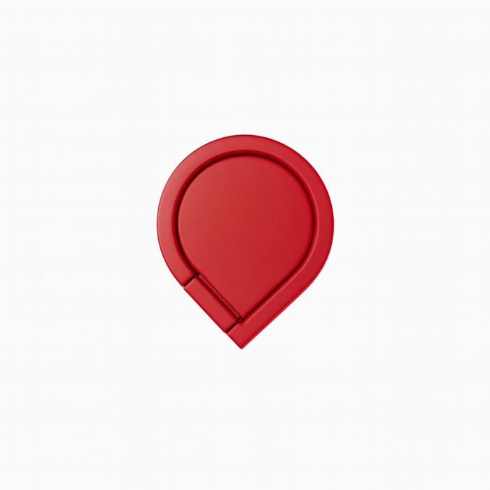Red heart-shaped object on a white background