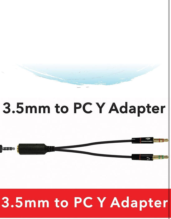 Maxell Headset with Boom Mic – 3.5mm to PC Y Adapter