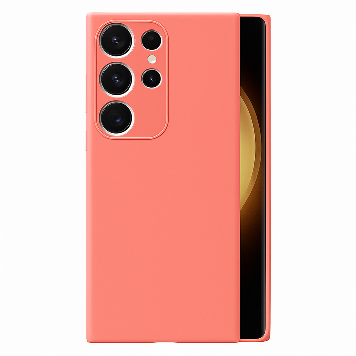 Silky Soft Silicone Case for Galaxy S22 Ultra – Red / Black / Coral