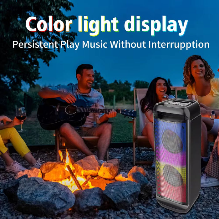Portable Wireless Bluetooth Party Speaker with LED Lights – Dual 6” Drivers, 3000mAh Battery