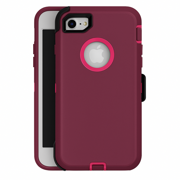 Pink phone case with Apple logo on a white background