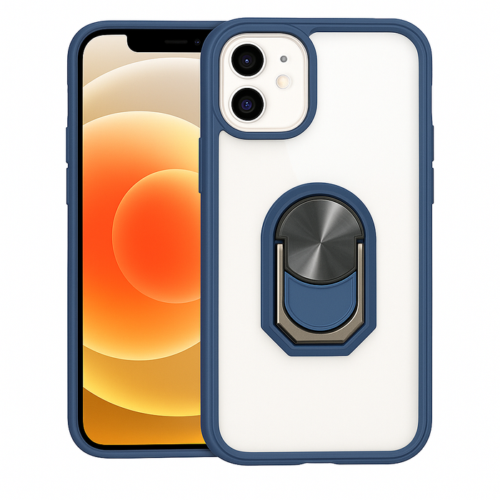 Magnetic Kickstand Case for iPhone 12 Mini – Clear Back with Ring Holder