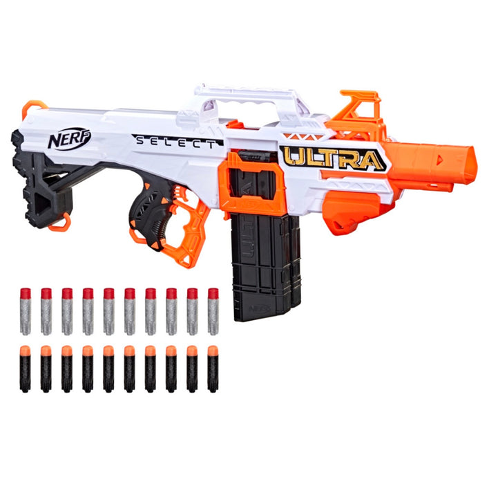 NERF Ultra Select Fully Motorized Blaster with 20 Darts & Dual Magazines