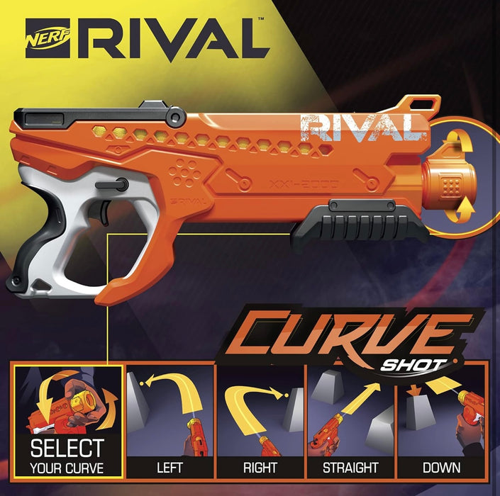 NERF Rival Curve Shot Helix XXI-2000 Blaster – 90 FPS Velocity | Fires Curved Shots