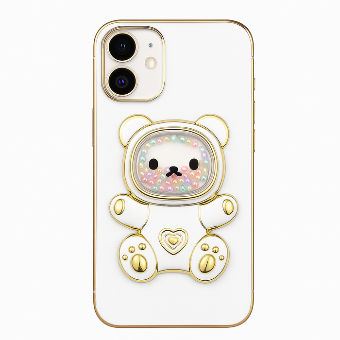 Teddy Bear Kickstand Case for iPhone 16 – Stylish Creative Protective Cover