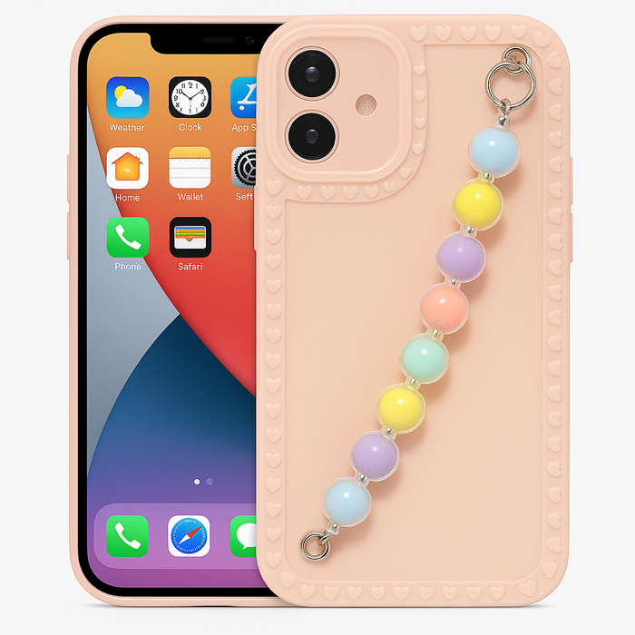 Beaded iPhone 12 Case – Heart Edge Design