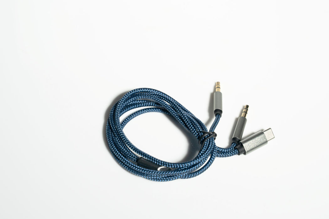 3.5mm AUX + USB-C Braided Charging Audio Cable