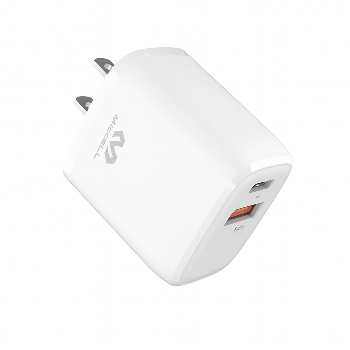 Miccell 20W Wall USB Charger – Type-C PD + QC 3.0 Fast Charging Adapter