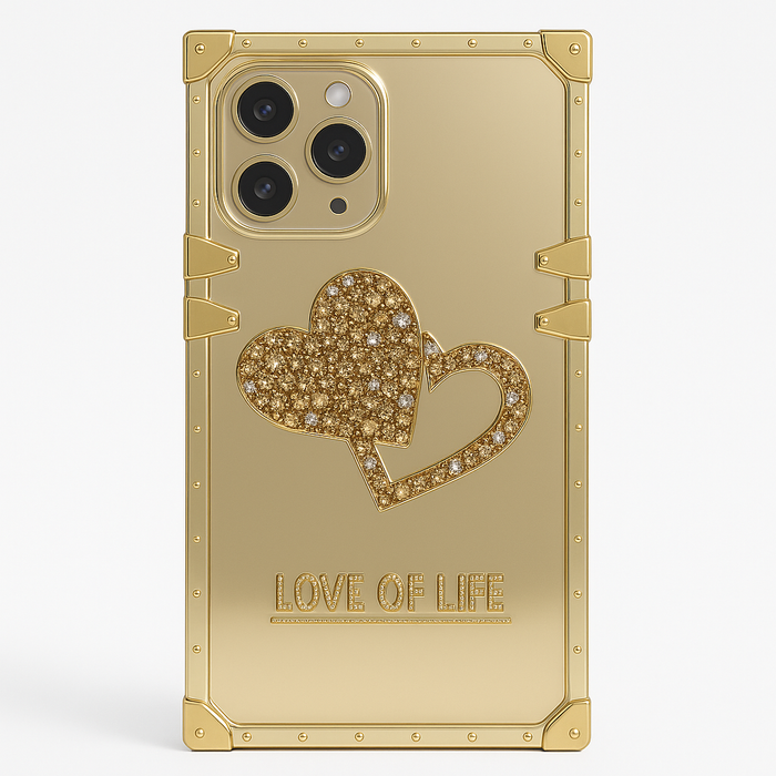 Luxury “Love of Life” iPhone 12 Pro Max Case – Crystal Heart Design