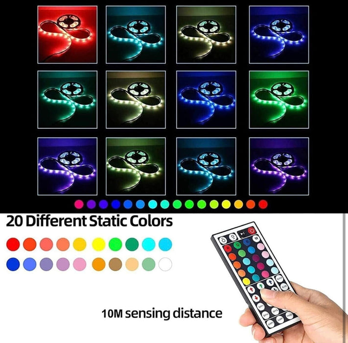 Multicolor RGB LED Strip Light with Remote – 3600 Lumens, 5-Year Life, DIY Kit