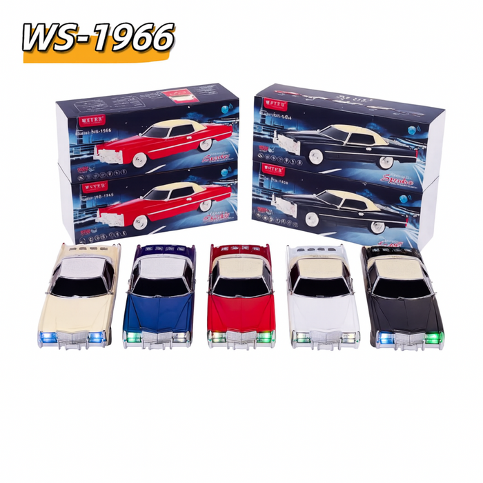 WS-1966 Classic Car Wireless Bluetooth Speaker – 10W Output with LED Lights & FM Radio