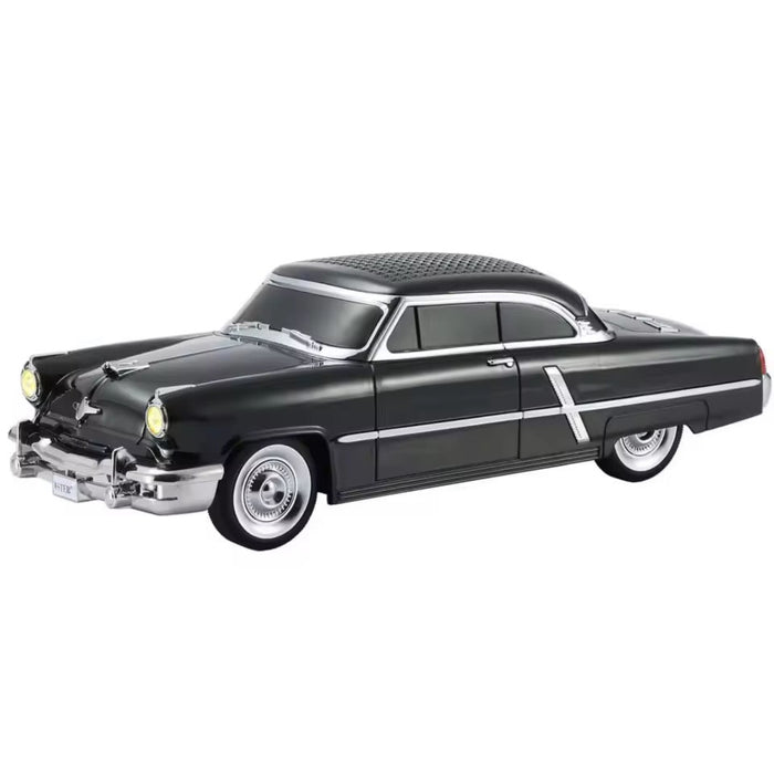 Model of a classic black car on a white background