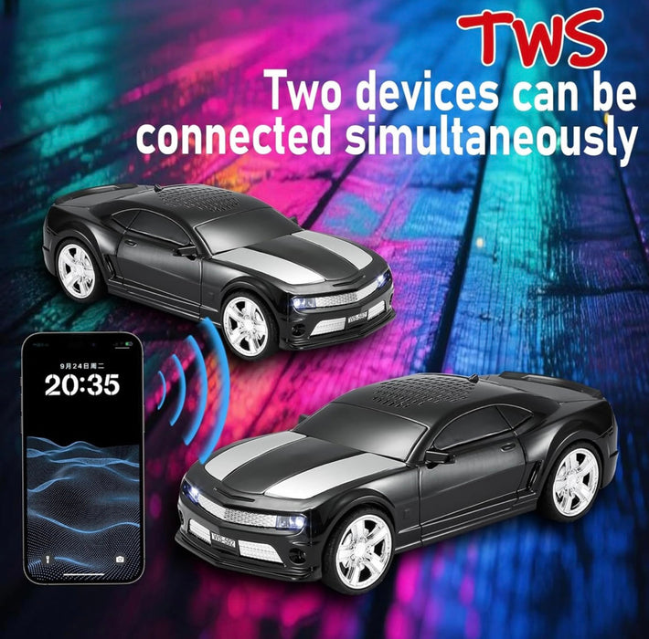 Two toy cars and a smartphone with a colorful digital background, featuring text about device connectivity.