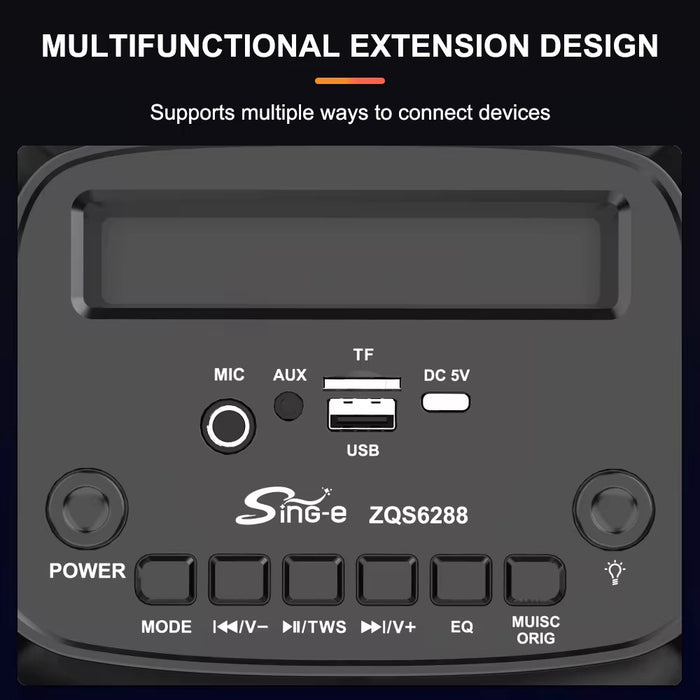 Portable Wireless Bluetooth Party Speaker with LED Lights – Dual 6” Drivers, 3000mAh Battery