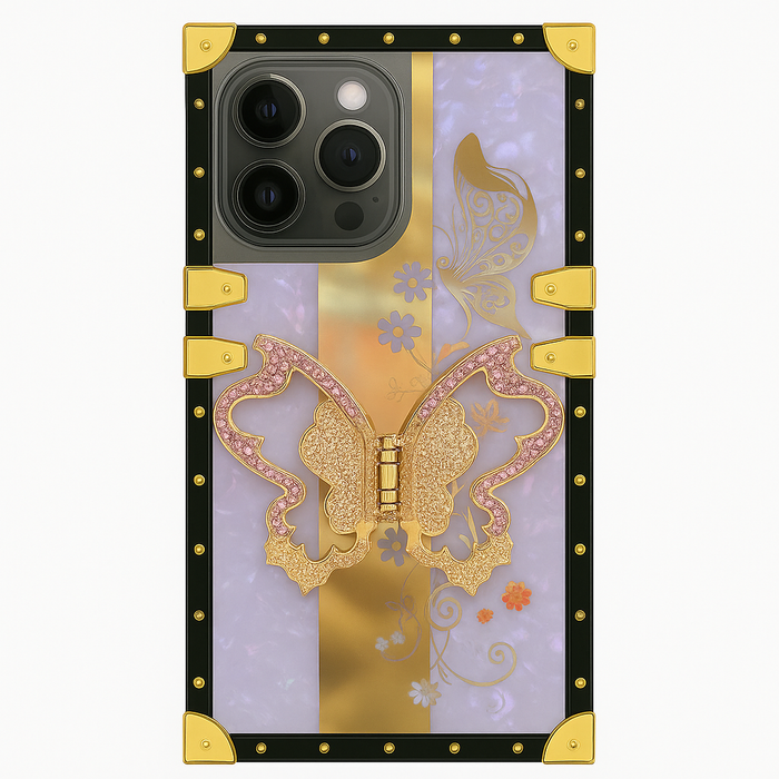 Luxury Butterfly Kickstand Case – iPhone 16 Pro