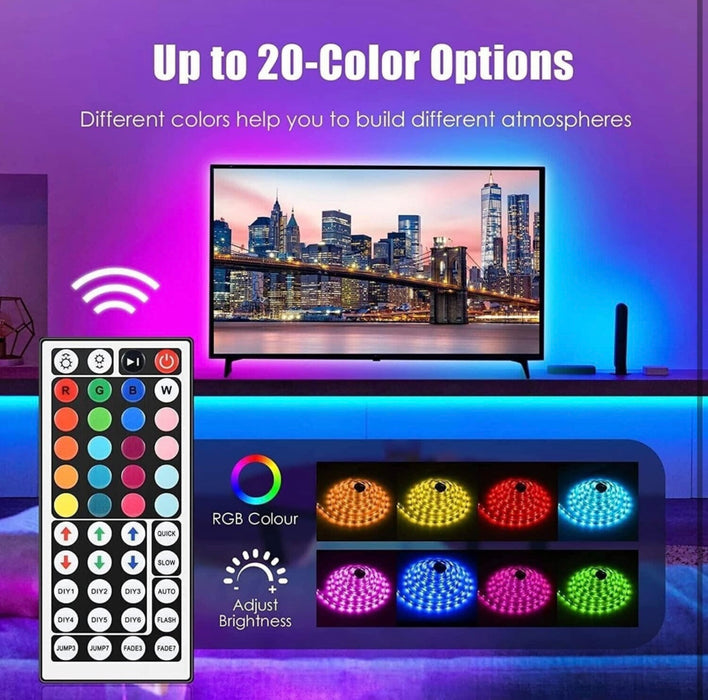 Multicolor RGB LED Strip Light with Remote – 3600 Lumens, 5-Year Life, DIY Kit