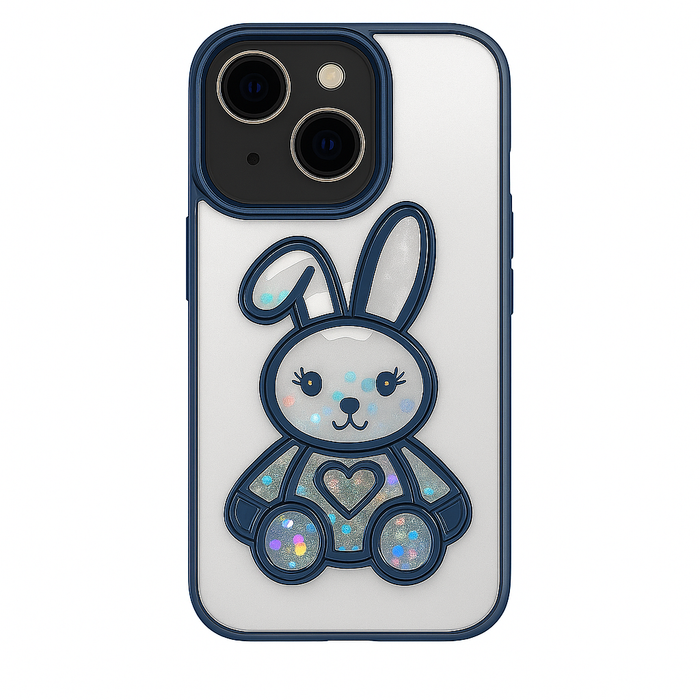 Glitter Bunny Liquid Phone Case – iPhone 14 Plus