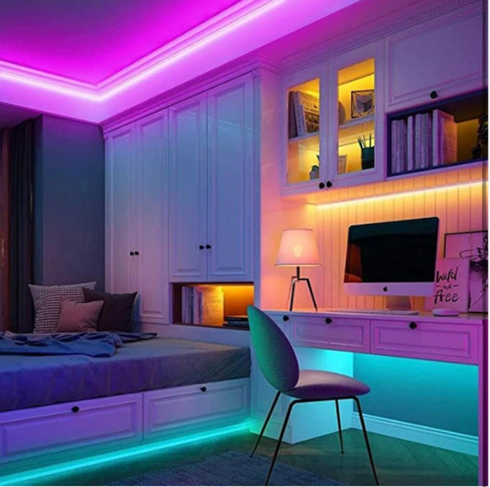 Multicolor RGB LED Strip Light with Remote – 3600 Lumens, 5-Year Life, DIY Kit