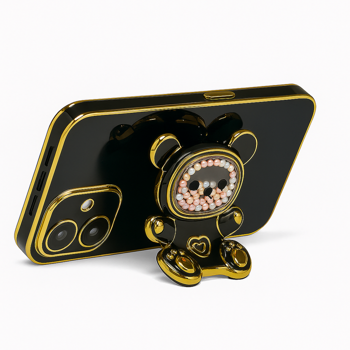 Teddy Bear Kickstand Case for iPhone 16 – Stylish Creative Protective Cover