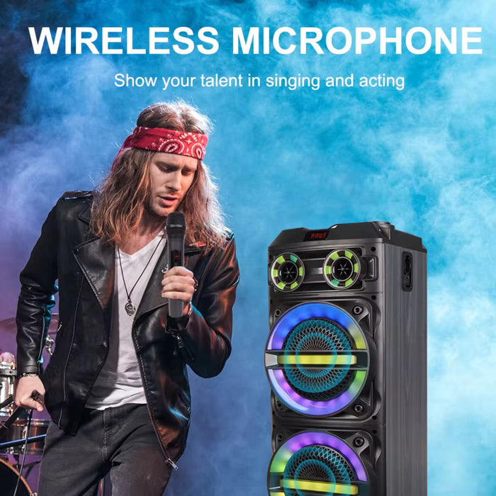 Sing-e ZQS8315 8” Bluetooth Party Speaker with Wireless Microphones & Remote – Wholesale