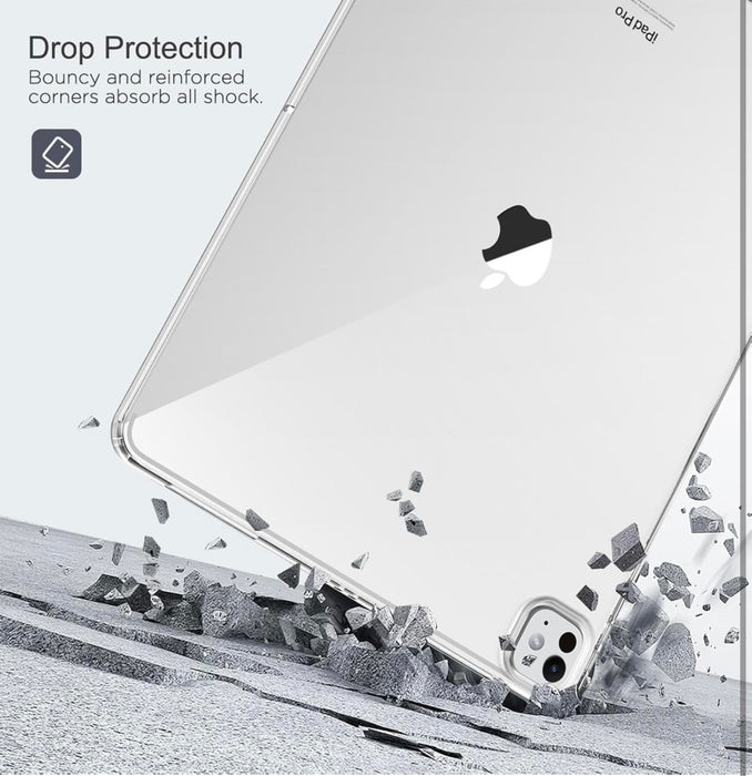 Phone case with drop protection feature shown absorbing impact on a white background