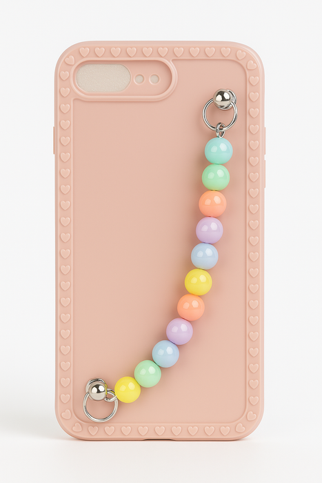 Pastel Heart Bead Strap Phone Case – iPhone 7 Plus / 8 Plus