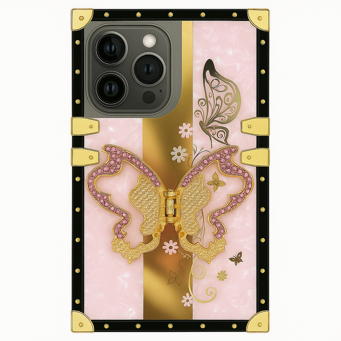 Luxury Butterfly Kickstand Case – iPhone 16 Pro