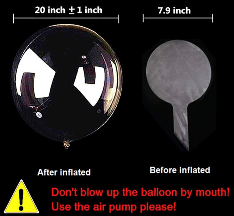 LED Bobo Balloon Wand Kit – Transparent 20” Balloon with Blinking Handle & LED Lights