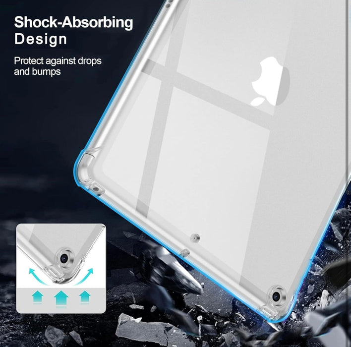 Shock-absorbing phone case with text and inset showing design details.