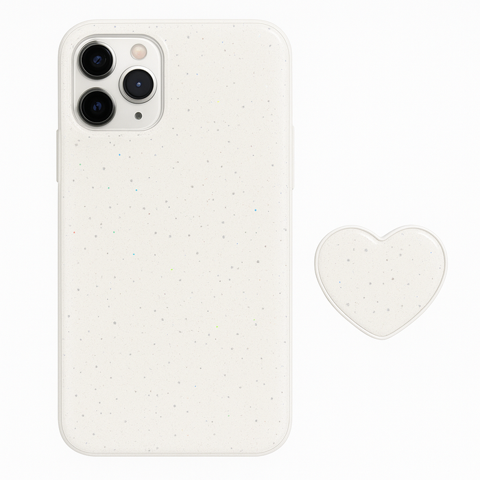 Glitter Heart Case for iPhone 11 Pro Max – White, Pink, or Purple