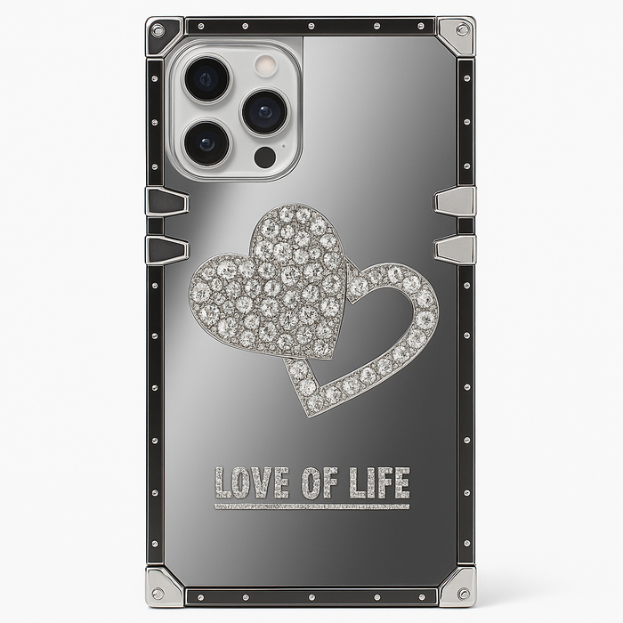 Luxury “Love of Life” iPhone 12 Pro Max Case – Crystal Heart Design