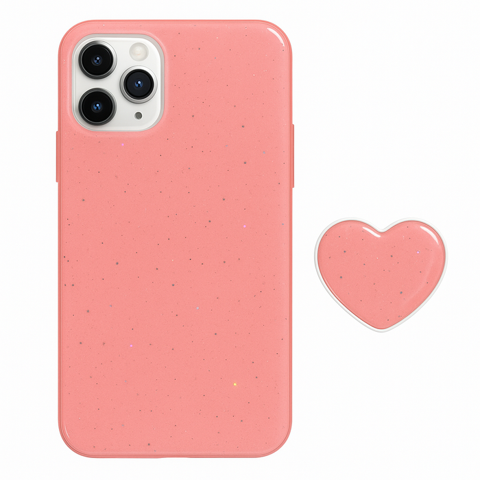 Glitter Heart Case for iPhone 11 Pro Max – White, Pink, or Purple
