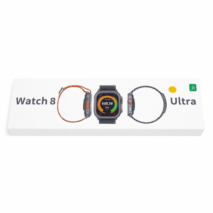 Smartwatch with additional bands on a white background