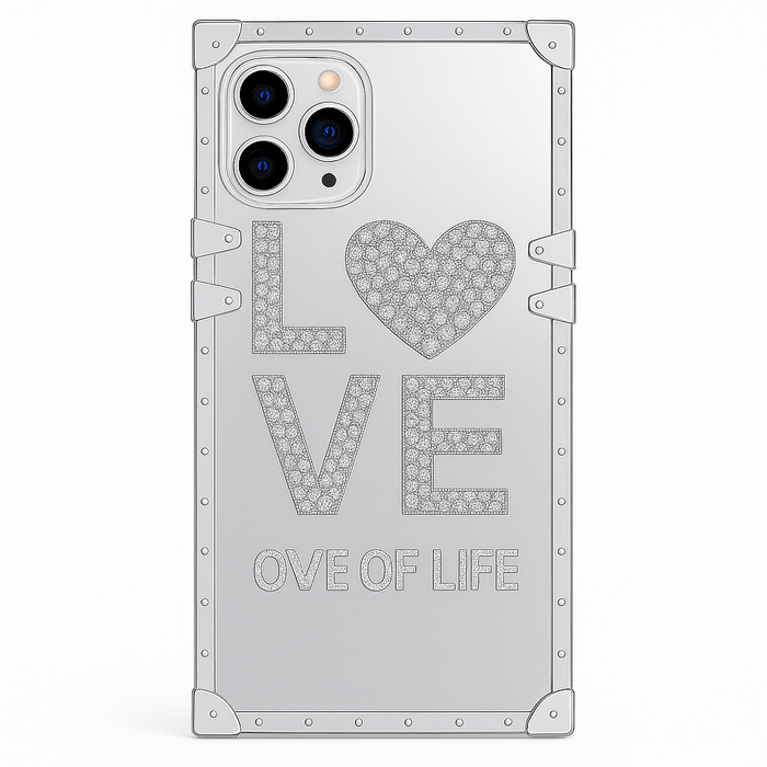 LOVE Crystal Mirror Case for iPhone 11 Pro Max – Gold & Silver