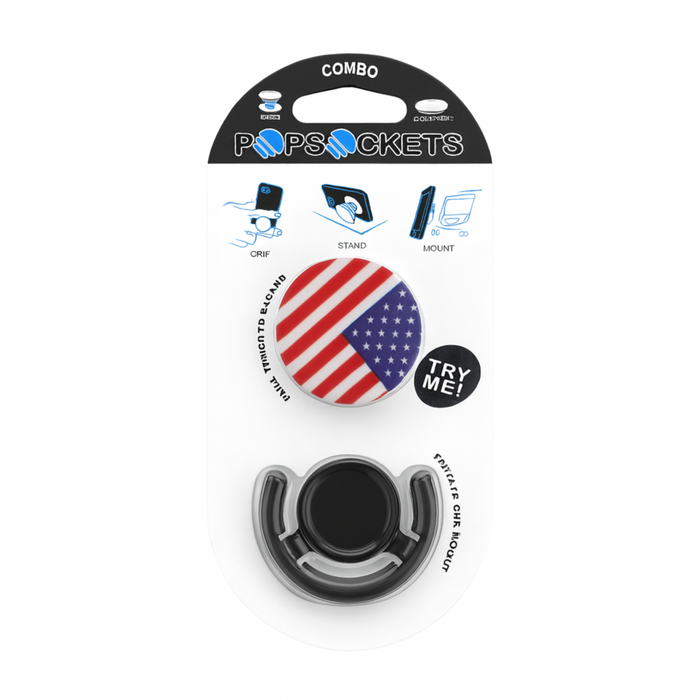PopSockets combo pack with American flag design on a white background