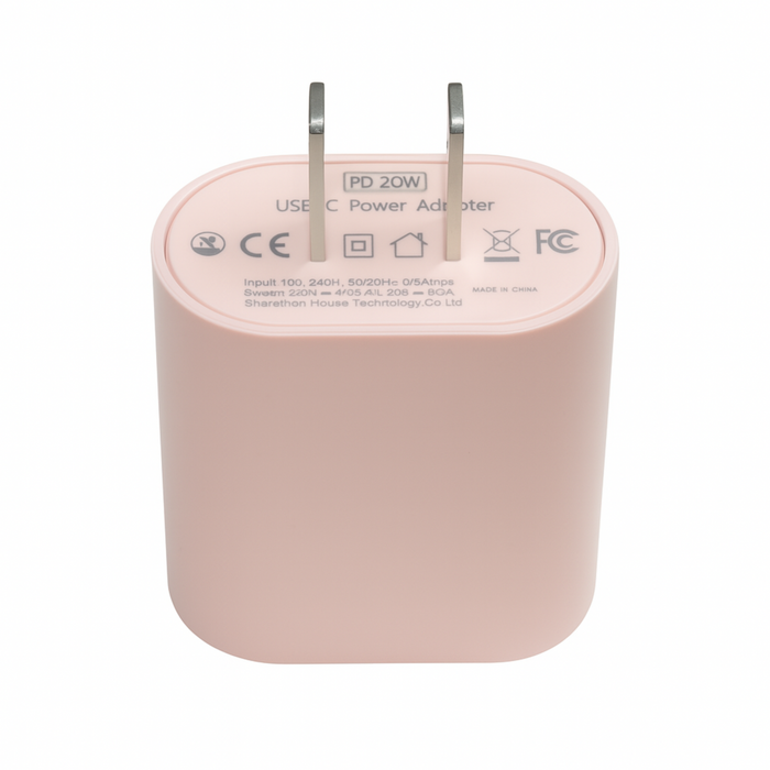 20W USB-C Fast Charger - Multiple Colors