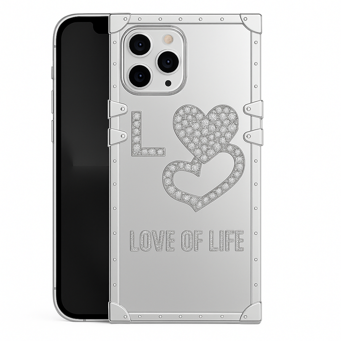 LOVE OF LIFE Double Heart Mirror Case – iPhone 11 Pro Max (Gold & Silver)