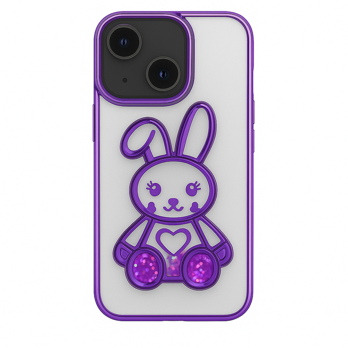Glitter Bunny Liquid Phone Case – iPhone 14 Plus