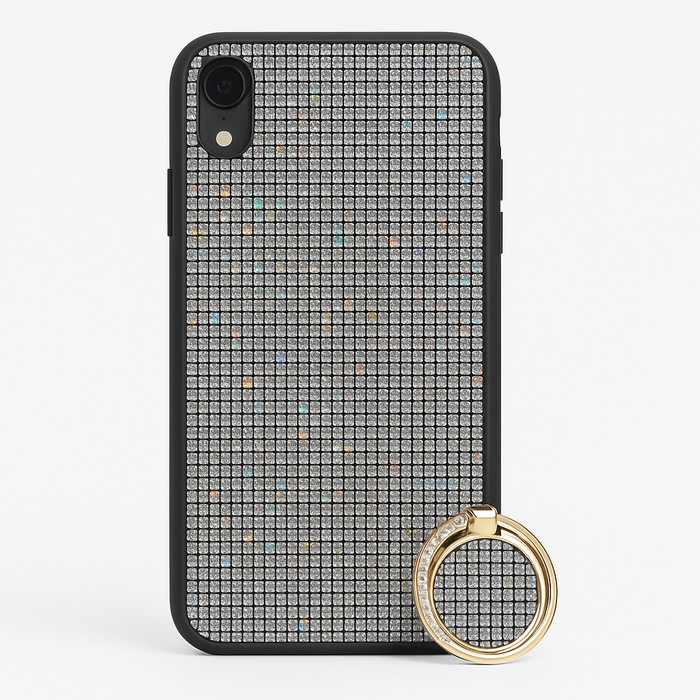 Luxury Glitter iPhone XR Case with Matching Ring Holder – Red, Silver, Gold