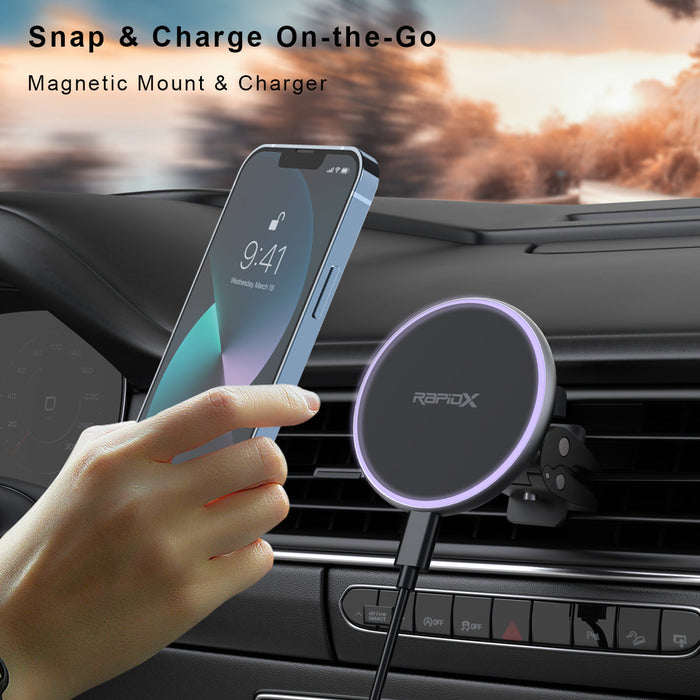 Dashio MW2 Magnetic Car Mount & Wireless Phone Charger โ RapidX