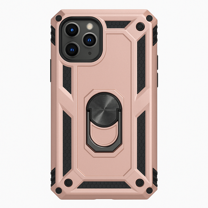 Rugged Armor Case with Ring Kickstand for iPhone 11 Pro Max – Rose Gold