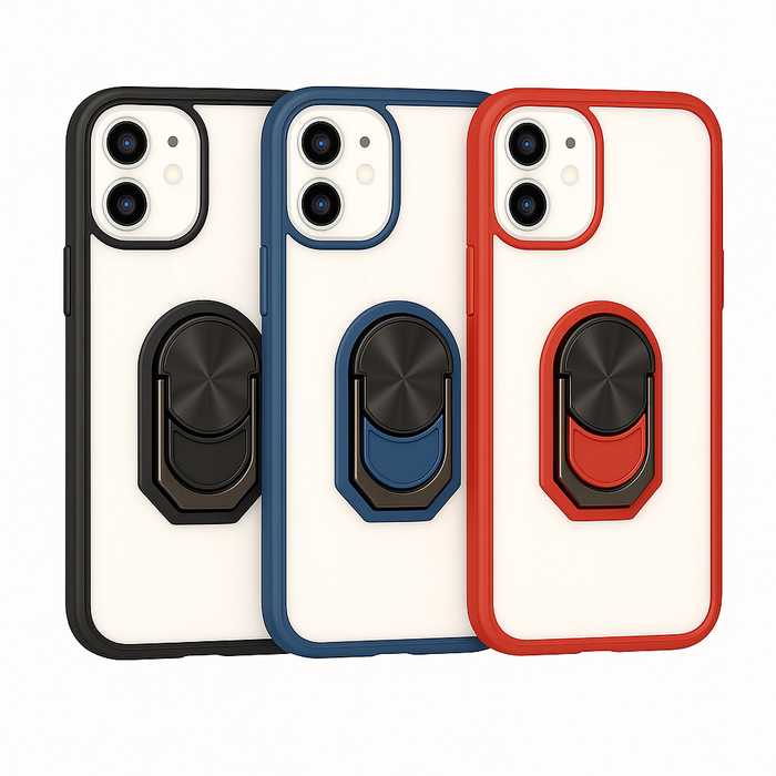 Magnetic Kickstand Case for iPhone 12 Mini – Clear Back with Ring Holder
