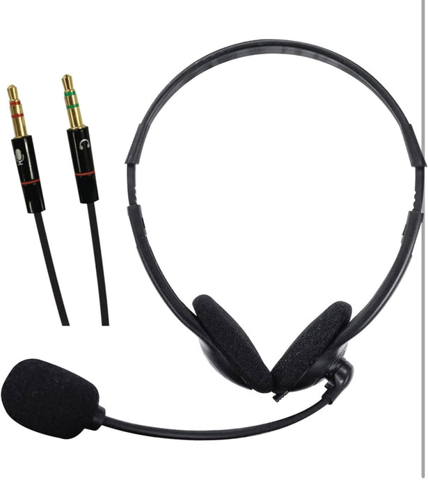 Maxell Headset with Boom Mic – 3.5mm to PC Y Adapter