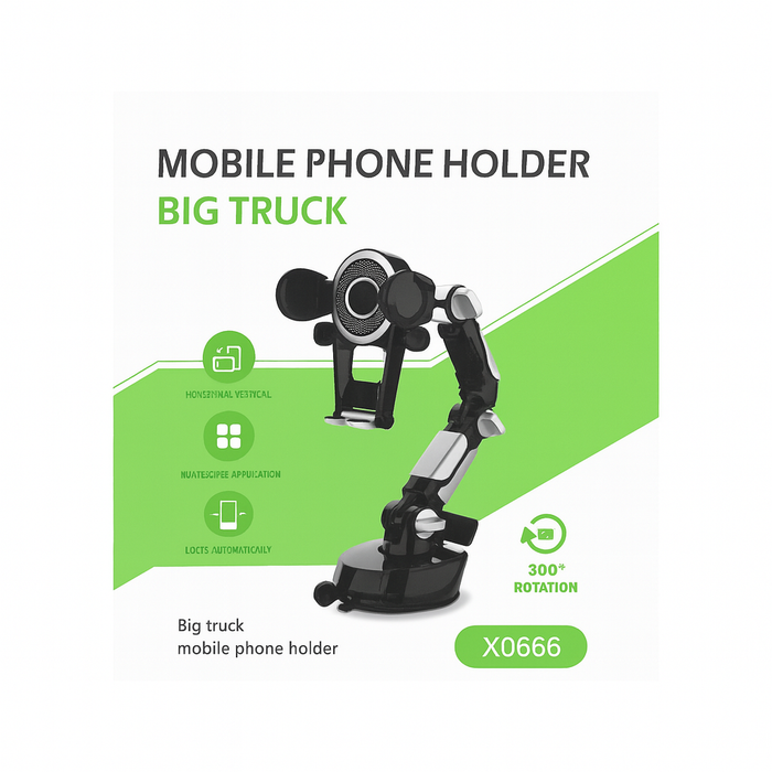 Big Truck Mobile Phone Holder - Heavy Duty Suction Mount (Model X0666)